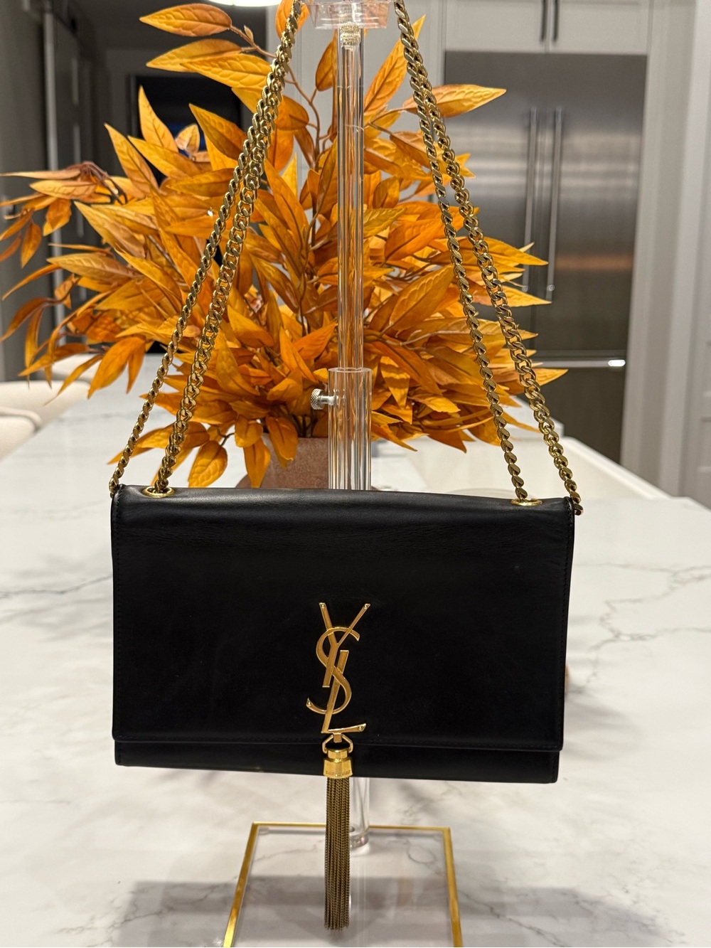 Saint Laurent YSL Medium Kate Tassel Black Leather Gold Hardware